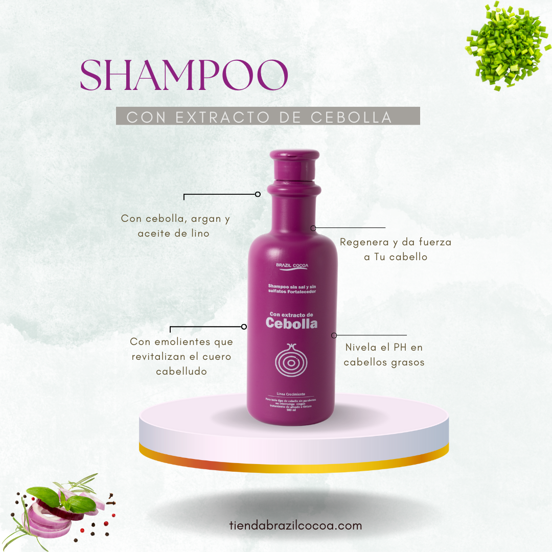 SHAMPOO CEBOLLA X500ML (Estimula el crecimiento capilar y detiene la caída)