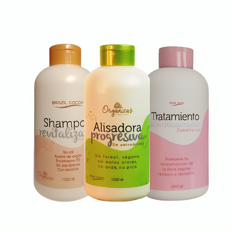 kIT KERATINA ORGANICA X1000ML (alcanza de 10 a 12 alisados)