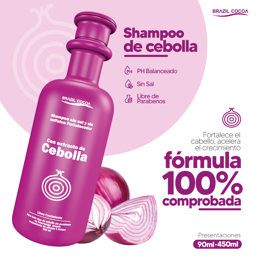 SHAMPOO CEBOLLA X500ML (Estimula el crecimiento capilar y detiene la caída)