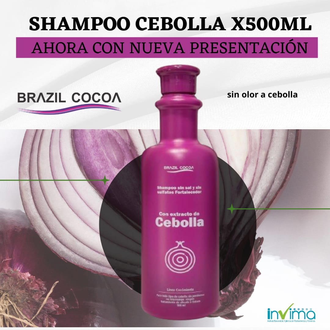 SHAMPOO CEBOLLA X500ML (Estimula el crecimiento capilar y detiene la caída)