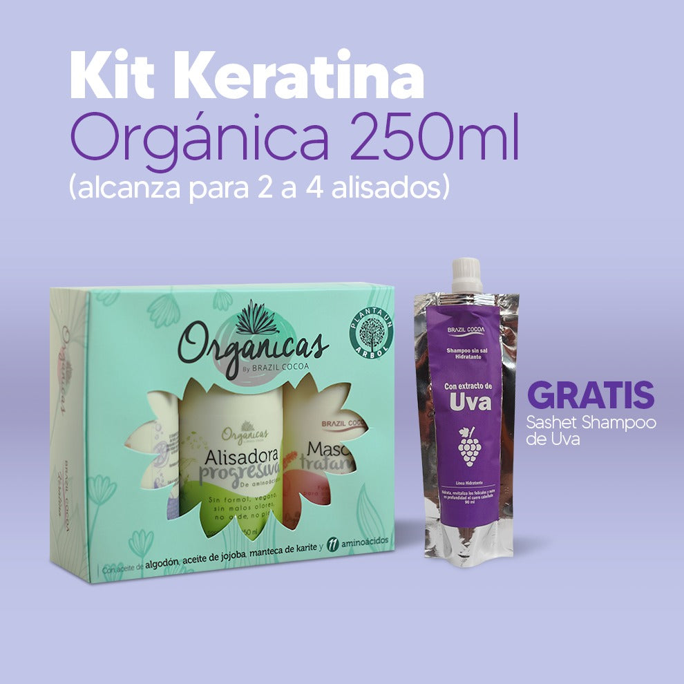 KIT KERATINA ORGANICA X250ML (Alcanza de 2 a 4 aplicaciones aprox)