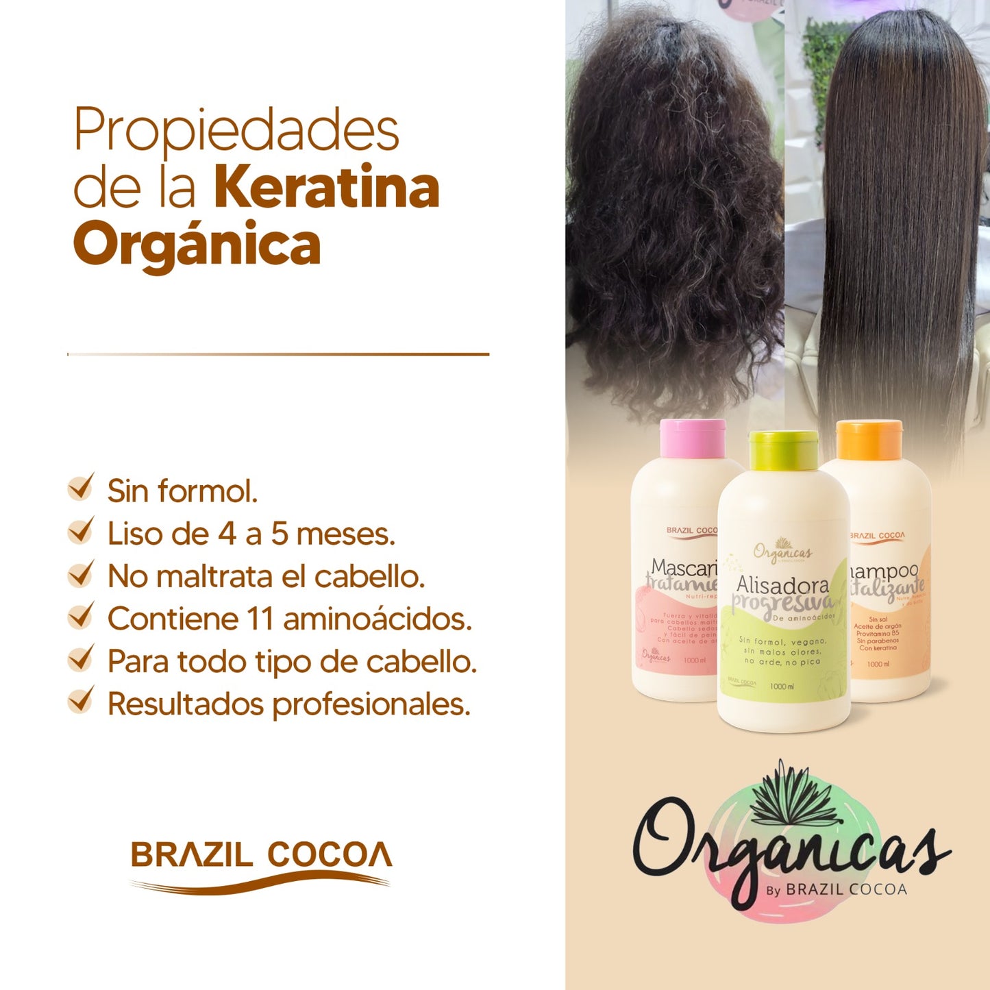 kIT KERATINA ORGANICA X1000ML (alcanza de 10 a 12 alisados)