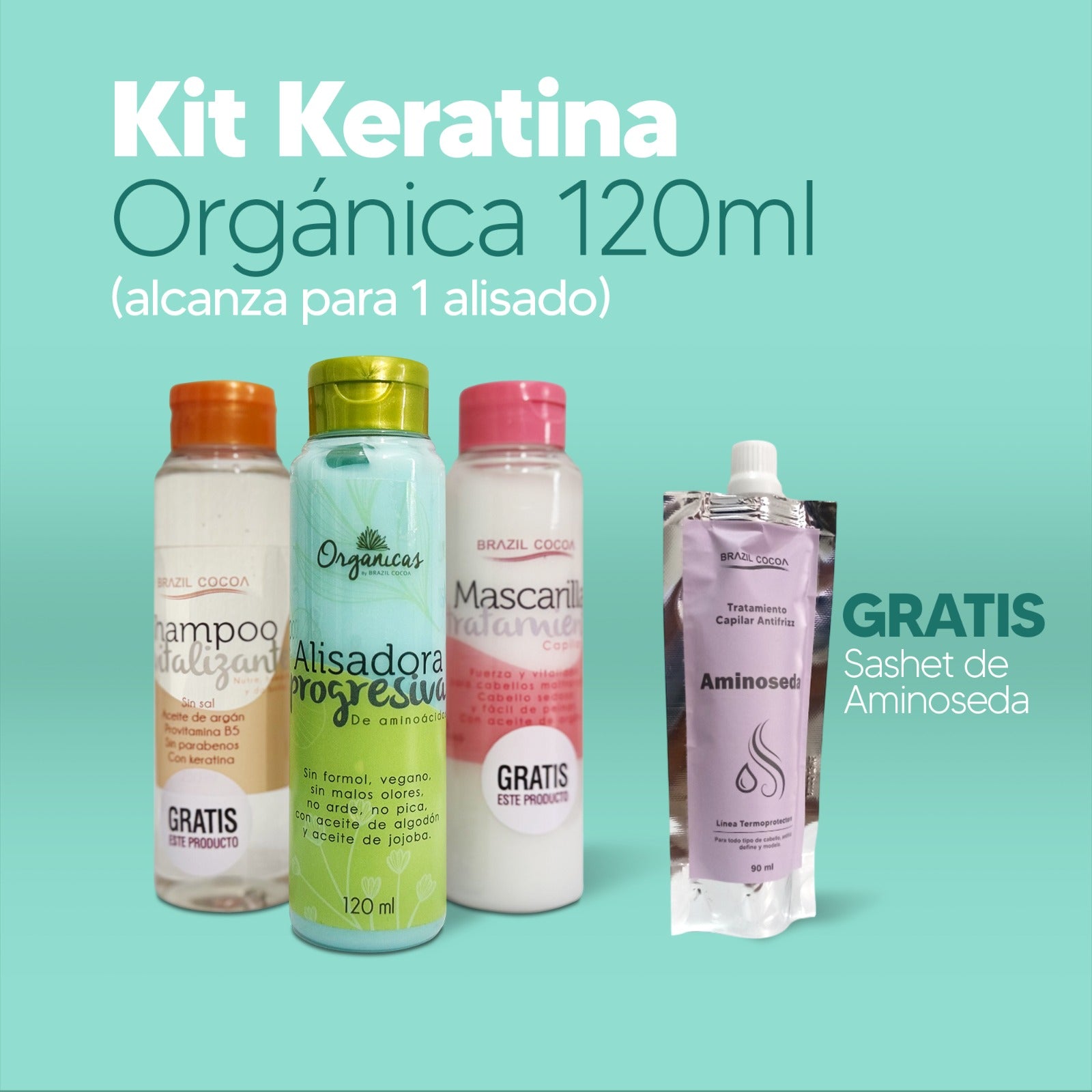 KERATINA ORGANICA X120 ML (alcanza para un alisado)