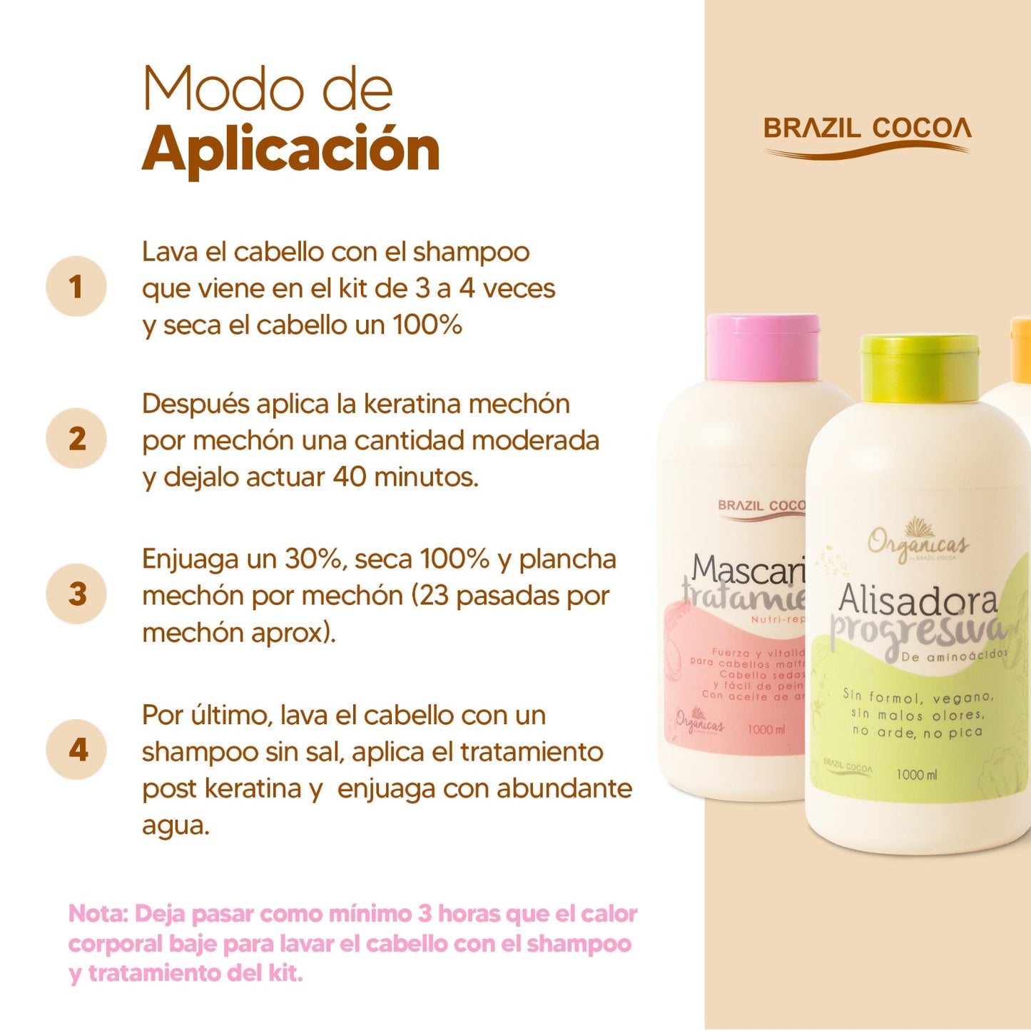 kIT KERATINA ORGANICA X1000ML (alcanza de 10 a 12 alisados)