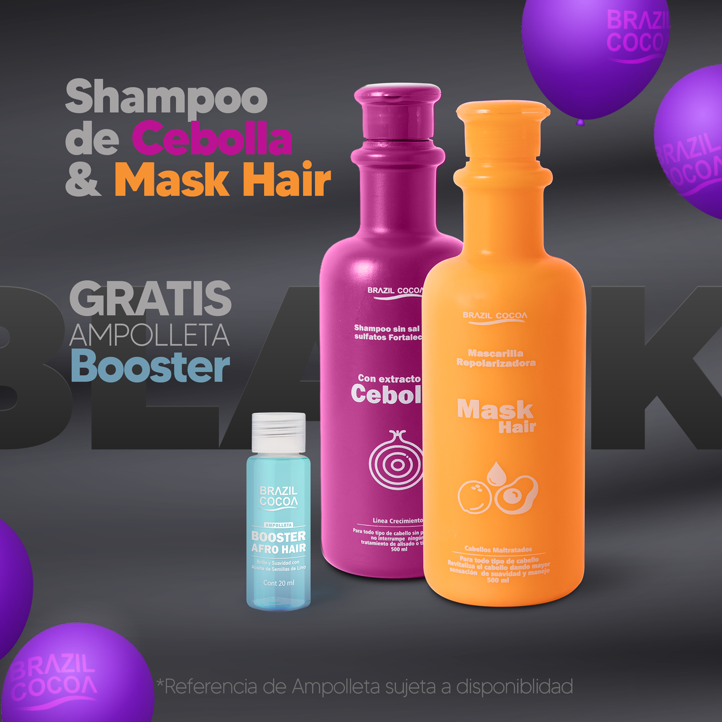 KIT SH CEBOLLA 500ML + MASK - HAIR 500ML   (GRATIS Booster potencializador)