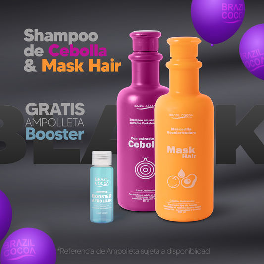 KIT SH CEBOLLA 500ML + MASK - HAIR 500ML   (GRATIS Booster potencializador)