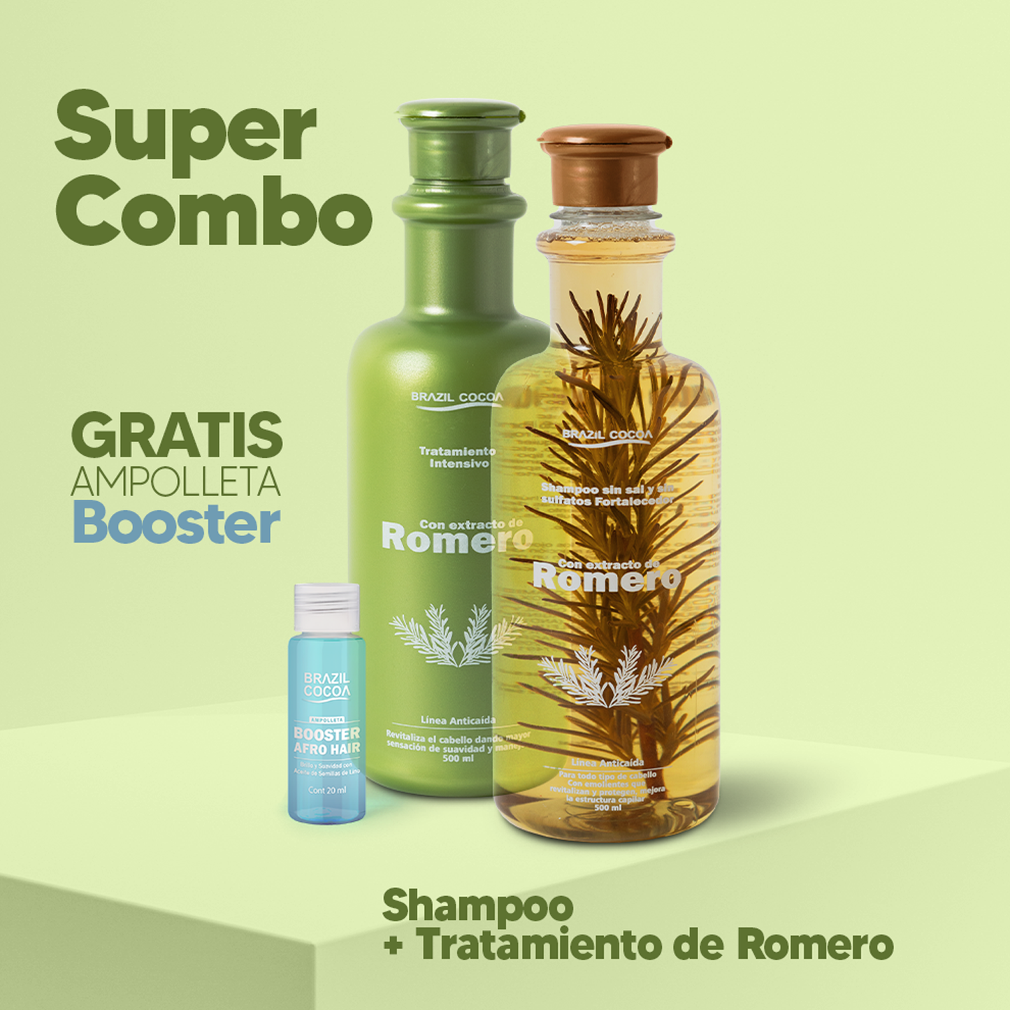 KIT ROMERO SHAMPOO + TRATAMIENTO+ BOOSTER  (crecimiento acelerado)